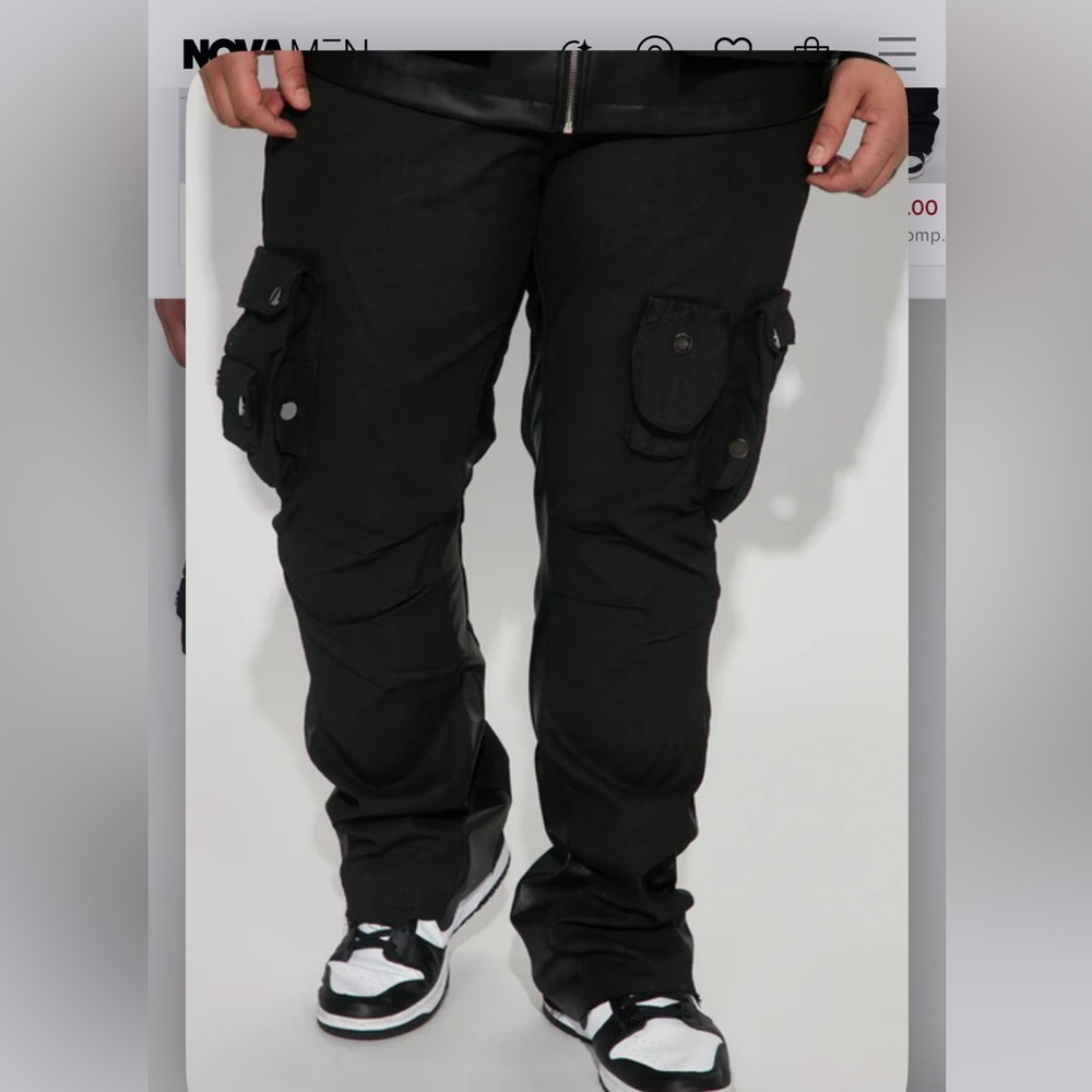 Fashion Nova Men's Black Cargo Jeans